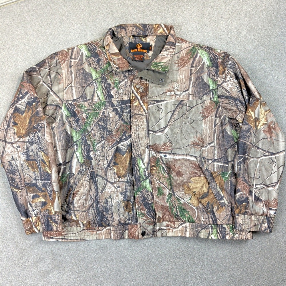 Game Winner Realtree AP Camo Jacket Mens 2XL Waterproof Hunting Full Zip Coat